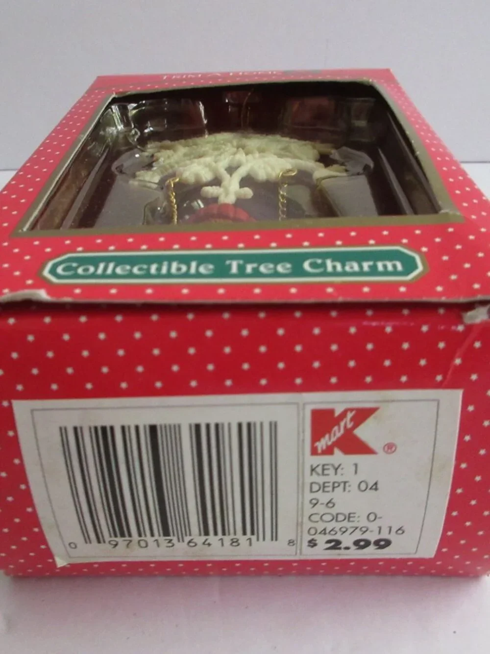 Trim A Home Christmas Tree Ornament Santa Bear on Snowflake Swing Kmart 1992